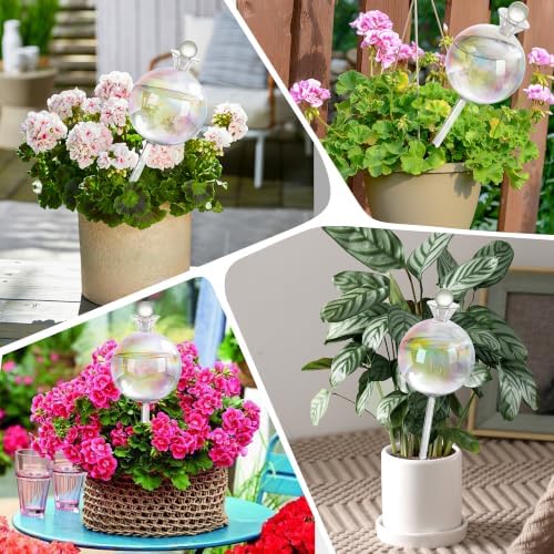 17 oz Up 2 Weeks Extra Large Plant Watering Globes, Self Watering Planter Insert Iridescent Self Watering Globes, Vacation Plant Watering Devices-Watering Bulbs for Outdoor Plants (Extra Large 4-Pack) - Image 7