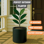 Fox & Fern Large Planter for Indoor or Outdoor, Black Matte, 12 Inch - Image 5