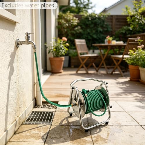 Floor Mounted Hose Reel, Garden Water Hose Reel,Holds 130 Ft of 5/8 Inch - Image 4
