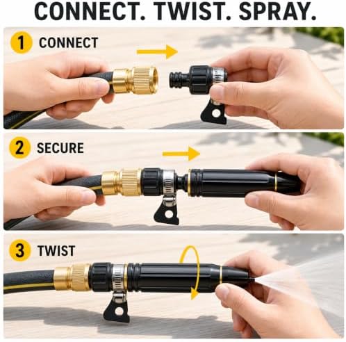Portable High Pressure Hose Nozzle Fits 3/4" Garden Hose - Image 5