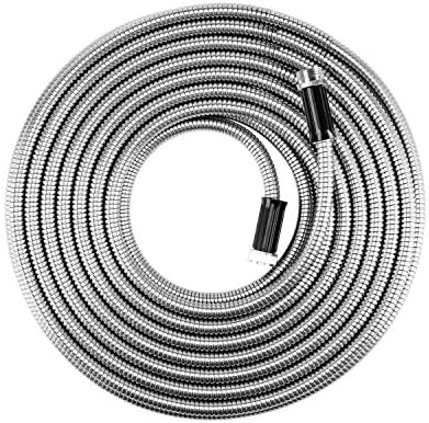 Beaulife Metal Garden Hose 50 ft Flexible No Kink Lightweight RV Drinking Water Hose Extension Leader Hose Heavy Duty Outdoor by Beaulife