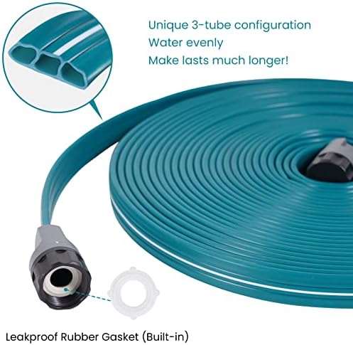 LINEX Sprinkler Soaker Hose 50 ft for Garden Lawn Watering Hose with Hose Stakes - Image 6