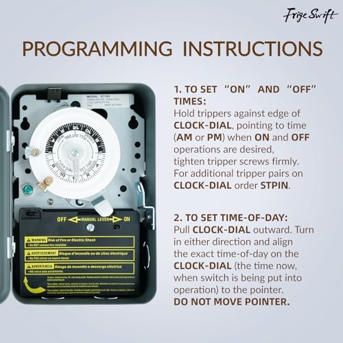T103 40A 120V 24-Hour Mechanical Timer, DPST Switch with 12 ON/Off Cycles - Image 5