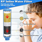 RV Water Pressure Regulator Filter Kit, Camper Water Pressure Regulator with Gauge, Hose Splitter, Brass Elbow Flexible Connector,Inline Water Filters, Sprayer - Image 5