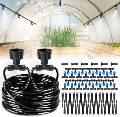 HIRALIY 118FT Drip Irrigation Kit, Quick-Connect Garden Watering System by HIRALIY