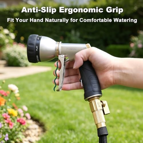 FANHAO Garden Hose Nozzle Heavy Duty, Metal Water Hose Sprayer, Leakproof - Image 6