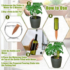 TINSKY 6 Sets Plant Watering Devices Terracotta Self Watering Spikes and 26 Oz Plastic Green Bottles Slow Release Vacation Plant Waterer Automatic Planter Insert for Indoor Outdoor Plants - Image 6