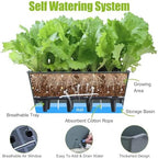 Window Box Planter 6 Pcs, 16.5 Inches Self Watering Rectangle Flower Plant Pots with Drainage Holes Trays, Vegetable Planters for Windowsill Patio Garden Balcony Porch Yard (Dark Green) - Image 4