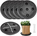 6 Pack 12 inch Self Watering Base for Fabric Grow Bag, Self-watering Plastic Elevated Plant Saucer Stand, Automatic Watering Tray for Non-woven Planter Flower Pot Growth Tent Greenhouse Indoor Outdoor by OrimercGarden