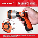YAMATIC 50FT Flexible Garden Hose 5/8", Brass Swivel Handle Burst 600 PSI and Garden Hose Nozzle, 10 Adjustable Spray Patterns, 1PCS - Image 6
