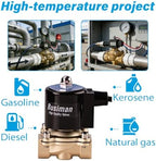 Waterproof Brass Electric Solenoid Valve 1/2" 24V DC Brass Normally Closed - Compatible with Water, Air, Diesel, Gas - Replaceable VITON Seal - Compact Direct Acting - Image 4