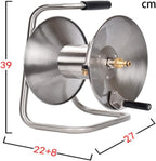 Garden Hose Holder, Stainless Steel Garden Hose Reel, 2 in 1Water Hose Reel, Hand Wall/Floor Mounted Hose Stand for Yard Lawn - Image 7