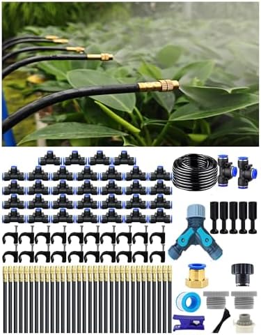 Drip Irrigation System,Automatic Garden Watering System, 360 Degree Adjustable Garden Sprinkler, High Output Mist Spray Nozzle for Potted Plants, Easy Connect & Rotating Head, Customizable Water Flow by Unknown