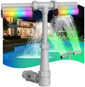 Swimming-Pool Waterfall Fountain w/Colorful Led-Lights - 7 Color Changing Above/Inground Pool Fountain Lights with Remote, Water Sprinkler Adjustable Height Pool Sprayer for Outdoor Yard Decoration by ZCONIEY