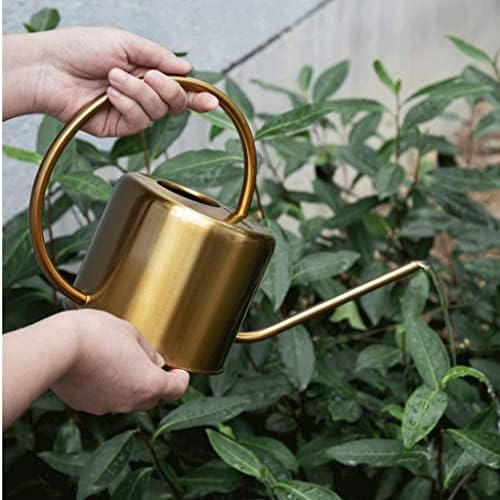 Watering Can Garden Watering Can Stainless Steel 1.3L Small Pot with Handle for Planting Flower Garden Tool - Image 4