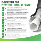 100 ft Slim Drain Cleaning Hose for Pressure Washer, 3 Nozzles - Image 4