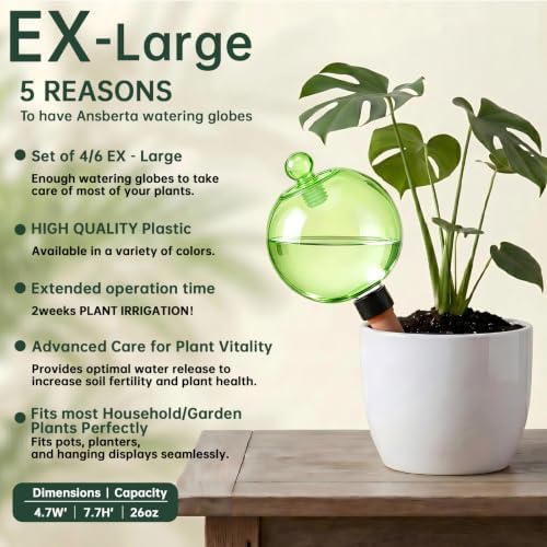 EX-Large Plant Watering Globes, 26oz Plastic Top Fill Self Watering Globes - Image 4