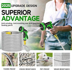 Outdoor Garden Hose 100ft Metal Stainless Steel Heavy Duty Kink Free 2 Nozzles 3/4 Brass Fittings Rust Proof For Lawn Rv Watering 75FT - Image 3