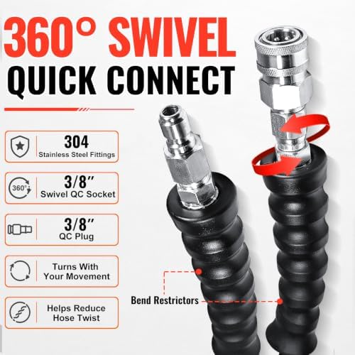 YAMATIC 5000 PSI 3/8" Pressure Washer Hose, 125 FT Industrial Grade - Image 4