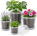 MIXC Clear Nursery Pots with Drainage Hole & Sacuer, 6/8/10/12Inch, 20 Pack by MIXC
