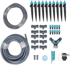 Automatic Watering System Kit for Garden and Greenhouse, 10m Drip Irrigation with 3 Modes, Adjustable Nozzles and Drippers, 12mm 6mm PE PVC Tubing, for Raised Bed Yard Lawn P by Unknown