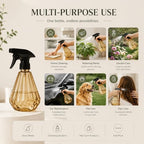500ml Spray Bottle with Adjustable Nozzle Mode, Amber Plastic Water Spray Bottle for Plants & Cleaning – Leak-Proof Refillable Diamond Plant Mister - Image 7