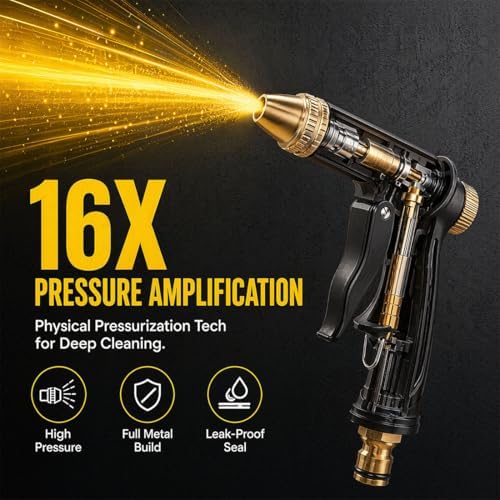Multifunctional Car Wash Tool, Heavy Duty Adjustable Twist Hose Nozzle Jet Sweeper Nozzle, Powerful High-Pressure Home Car Wash & Garden Sprayer (Set C（with 5m Hose) - Image 3