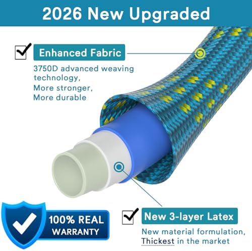 Expandable Garden Hose 100ft, 2026 New Flexible Water Hose 100 ft with 10 Function Nozzle, Solid Brass Fittings, Lightweight, No Kink, Leak-proof, Durable Expanding Hose for Gardening, Car Washing - Image 3