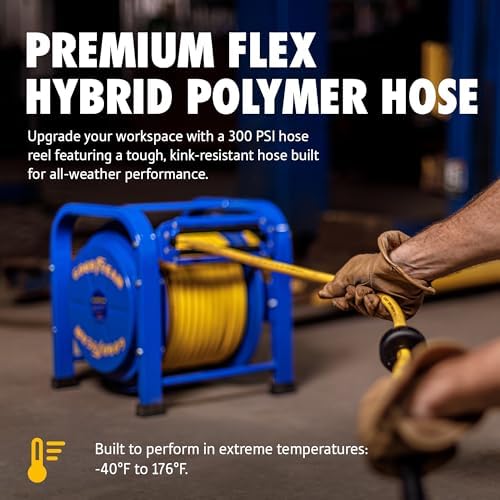 Goodyear Retractable Air Hose Reel, 3/8" x 100 Feet, 300 PSI - Image 4