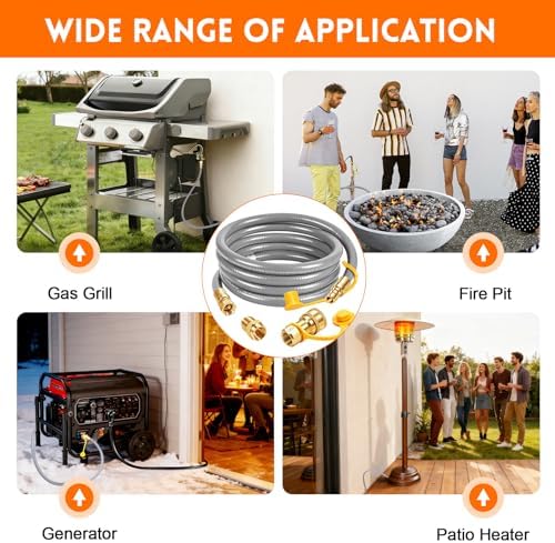 10 FT 1/2" ID Natural Gas Grill Hose with Quick Connect Fitting - Image 6
