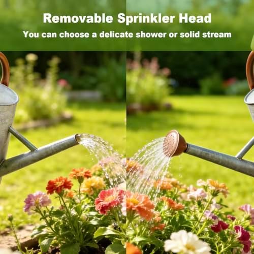 Galvanized Steel Watering Can for Outdoor&Indoor Plants，1.5 Gallon - Image 4