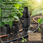 3/4 Inch to 1/4 Inch Drip Irrigation Barbed Tee Fittings Kits, Anti-Drop Lock Nut Locked Barbed Connectors for 3/4"-20mm Drip Tubing, 3/4/6 Way Tee Joints for Garden Lawn Irrigation (20,4-WAY) - Image 2