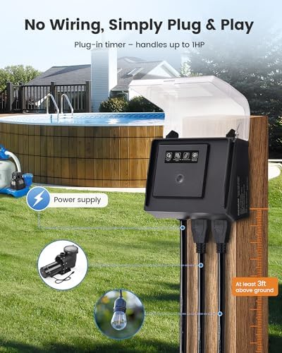 SURAIELEC WiFi Pool Timer for Above Ground Pool, NEMA 5-15R, 15A 125V 1HP - Image 2
