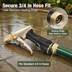 Garden Hose Nozzle, Heavy Duty Metal Spray Nozzle, 100% Full Brass Nozzle High Pressure Water Hose Nozzles with Adjustable Spray Patterns for Garden Watering, Car Washing & Pet Bathing - Image 7