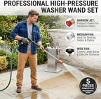 Sakerplus Pressure Washer Wand for Garden Hose, 17.5" Hydro Jet Power Washer Wand with 3 High-Pressure Nozzles, Brass Quick Connect Garden Hose Nozzle for Car Wash, Patio,and Window Cleaning (3 set) - Image 5
