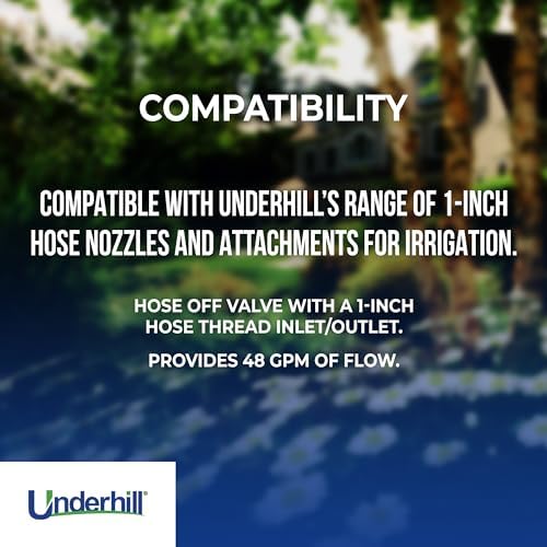 Underhill PowerFlow Brass Hose Shut Off Valve, 1-Inch Hose Thread NPSH, High Flow Cutoff End Attachment, Heavy-Duty Commercial Fittings, 48 GPM, CV10H - Image 4