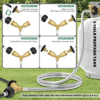 12FT Propane Hose with Propane Splitter 2 Way POL Tank Connector, Propane Y Splitter Adapter with Shut Off Valve, 2-Way LP Gas Adapter Tee Connector for 100lb Propane Tank,Heater,Camping Stove,Burner - Image 7