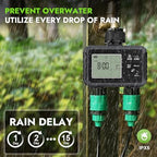 Sprinkler Timer 2 Outlet, Programmable Water Timer for Garden Hose with Rain Delay, Manual and Automatic Irrigation Controller System, for Yard, Lawn, Pool - Image 5