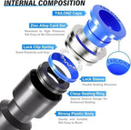 TAILONZ PNEUMATIC 1/4"3/8"1/2"1/8" Push to Connect Fittings Air Hose Fittings,Threaded Connection Kits, Suitable for Nylon Tube PU Tube Air Tube and Other Connection Kits（Pack of 98） - Image 6