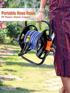 Garden Hose Reel, Small Portable Garden Hose Reel, Heavy Duty Tangle Free Garden Hose Storage Cart, Mobile Garden Hose, Space Saving Cord Storage Reel - Image 2