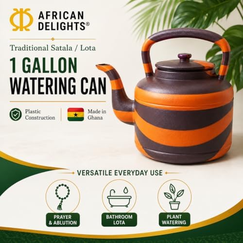 African Delights Kids Watering Can - 1 Gallon Plastic Colorful Watering Jug - Toddler Watering Can - Made in Africa - Lota for Bathroom Blue/Gray - Image 3
