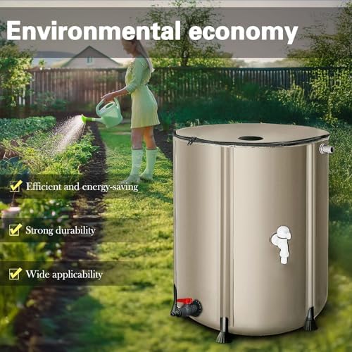 Collapsible Rain Barrel with Zipper Open, Portable Rainwater Collection System Kit, PVC Rain Catcher Barrel for Outdoor Garden Camping(198 gallons/750L) - Image 2