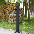 Outdoor Faucet Column Column Garden Water Faucet Decorative Courtyard Post with Dual Water Outlet Floor Mounted Feature for Irrigation Washing(116cm/45.67in) by Home