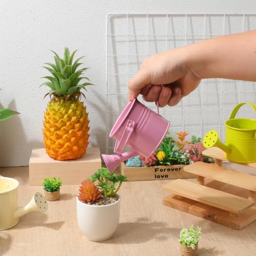 5 Pcs Kids Watering Cans, Mini Metal Plant Watering Can with Long Spout, Small Tin Flower Pots for Indoor Outdoor Gardening - Image 2