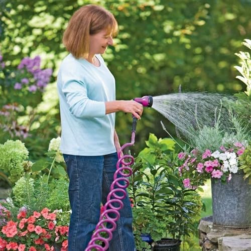 Expandable Garden Hose, Flexible Expanding Water Hose Leakproof No Kink Lightweight Spray Hoses, Collapsible Outdoor Watering Hose with Multiple Function Nozzle for Yard Lawn(98.4FT) - Image 5