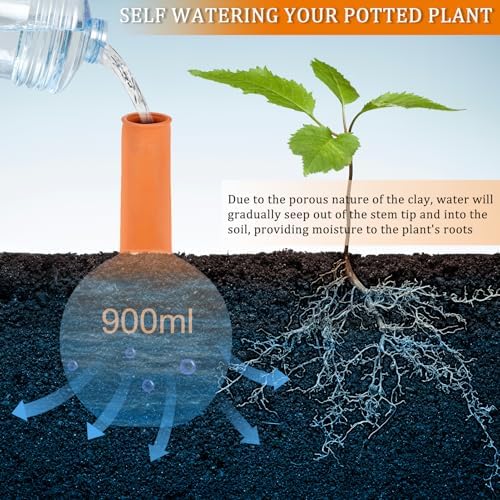 30 oz Terracotta Plant Watering Globes, 3Pack Self-Watering Clay Irrigation - Image 2
