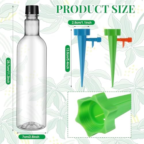 16 Set Plant Watering Devices with Self Spikes and Plastic Bottles, Clear - Image 2