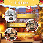 Christmas Snow Globe Lantern Water Glittering Santa Snow Globe with Music and Timer, USB Lined/Battery Operated, Christmas Eve Decorations Gifts, Lighted Lantern for Christmas Festival Decoration - Image 5