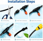 Drip Irrigation Kit Water Misting System, Sturdy PE Tubing & 4 Spray Brass Nozzles, for Rooftop/Patio/Canopy/Gazebo/Balcony(L 15m(49ft)) - Image 7