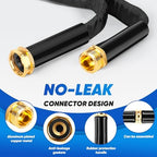 Garden Hose 100ft Lightweight, Non-Expanding, Leak-Proof Metal Connector, No-Knot No-Tangle, Easy to Store and Carry, Wear-Resistant, 3/4GHT Flexible Water Hose for Yard, Outdoor (Black) - Image 4